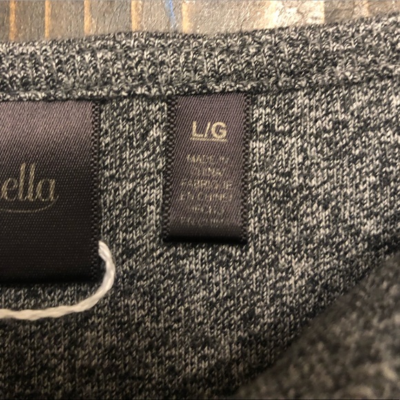 Rafaella Womens Boatneck Top SZ L with silver rivets around collar! 3/4 Sleeve - Picture 3 of 7